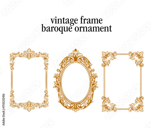 Set of Vintage Decorations Elements. Flourishes Calligraphic Ornaments Borders Corners and Frames. Vintage frames, flourishes, labels and dividers. Baroque Ornament Retro Style for Wedding Invitation 