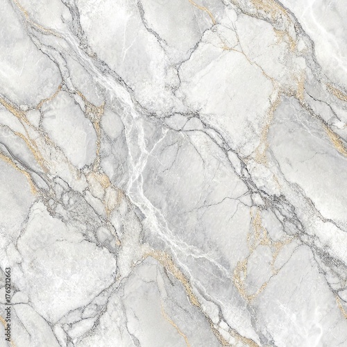 Seamless Pattern, White Marble Texture Gray Blue Veins Pattern, Natural Stone Surface White Marble Elegant Background