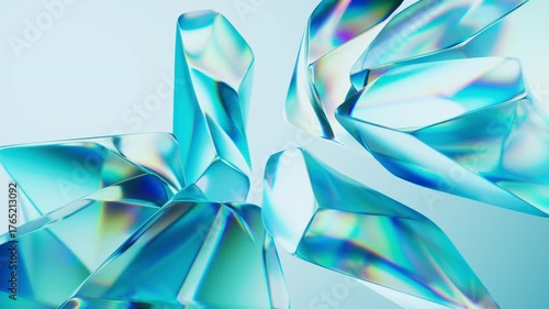 Abstract transparent glass gem background, 3d rendering.
