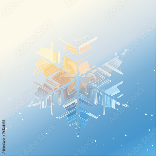 Soft Blue White Crystal Winter Vector Art