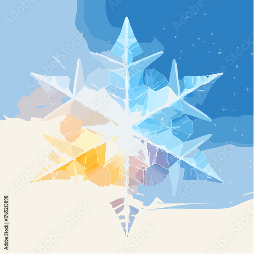 Ice Crystal Formation Vector Macro Illustration