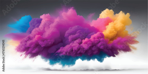 Abstract light blue and white smoke texture on a watercolor background