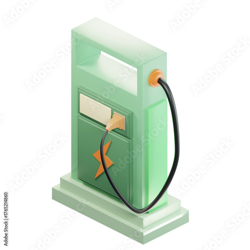 Charging Station 3D Enviroment Climate Illustration