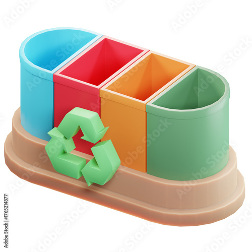 Zero Waste Bin 3D Enviroment Climate Illustration