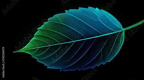 Sci-fi light effect leaf shape digital design