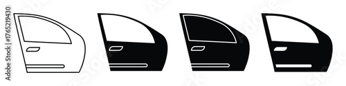 Car Door Ico Set Collection for illustration.