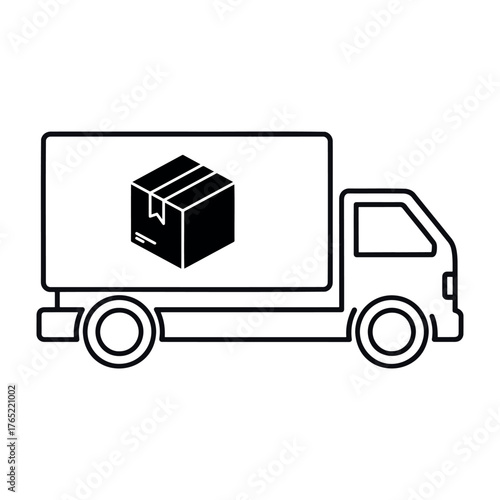 Delivery truck shipping logistics package transport icon vector representing cargo, courier, and transportation service