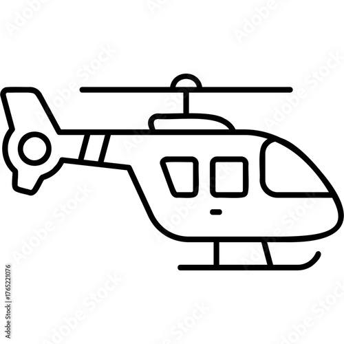 Line Art Helicopter Icon