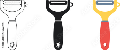 Collection of Vegetable Peelers in Different Styles and Color Variations