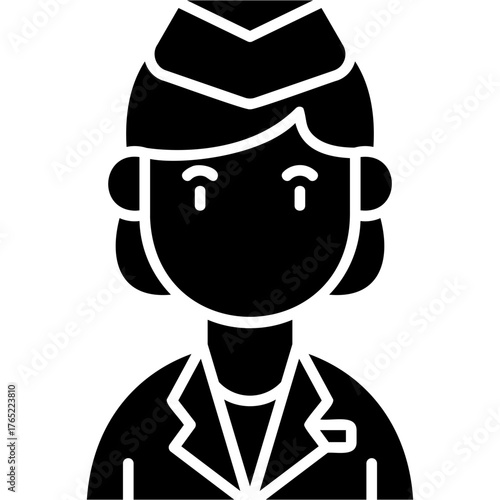 Solid Glyph Air Hostess Icon