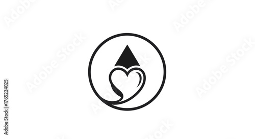 Minimalist Heart and Arrow Logo Design.