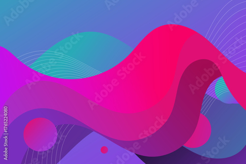 Abstract Colorful Fluid Design with Vibrant Wavy Shapes for Modern Graphic Background