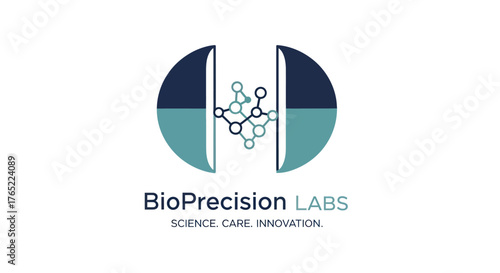 BioPrecision LABS Logo Featuring Molecular Structure and Science Care Innovation.