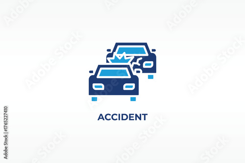 ACCIDENT vector, icon or logo sign isolated symbol illustration