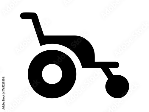 Vector black wheelchair icon on white background.

