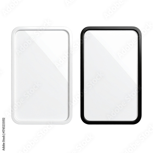 PNG Stylish Electronic Tablets: A modern and sleek composition of two electronic tablets, one with a pristine white frame and the other with a contrasting black frame.