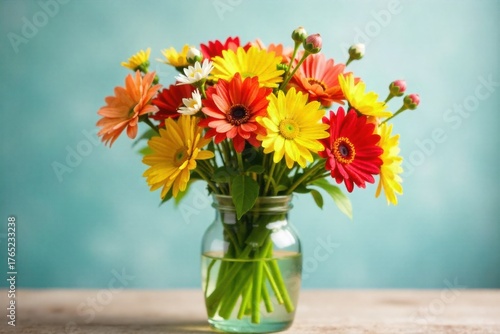 Wallpaper Mural Vibrant spring bouquet of wildflowers and green foliage in a ceramic pitcher, bright and airy. A bright and airy still life featuring a vibrant bouquet of mixed spring wildflowers and an abundance of Torontodigital.ca