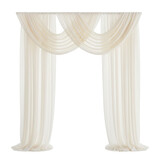 Elegant flowing sheer ivory drape curtain archway