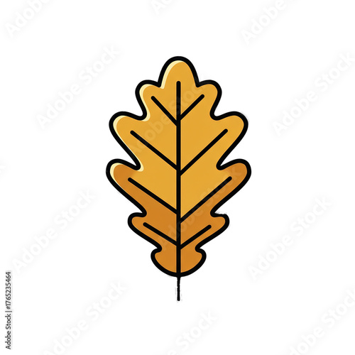 Golden Oak Leaf Autumn Fall Season Isolated Transparent Background