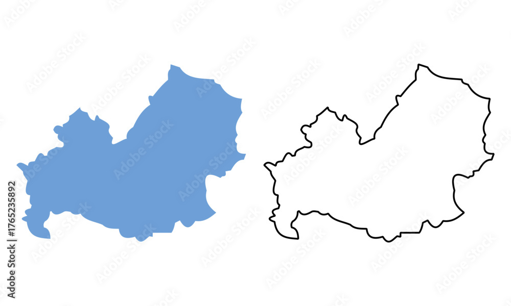 Naklejka premium Map of Molise is a region of Italy. Map with detailed outlines and blue silhouettes.
