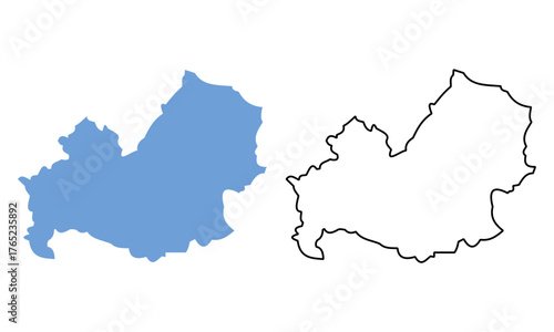 Map of Molise is a region of Italy. Map with detailed outlines and blue silhouettes.