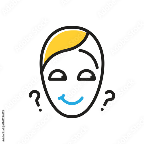 Multi color icon for curious