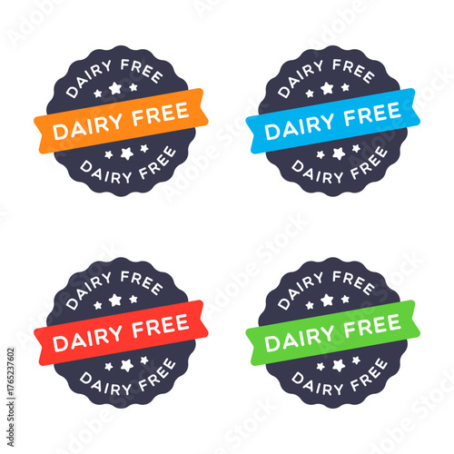 Vector Dairy Free Star Badge Labels