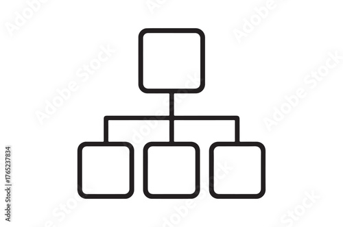 Simple black and white diagram showing a hierarchical structure with boxes