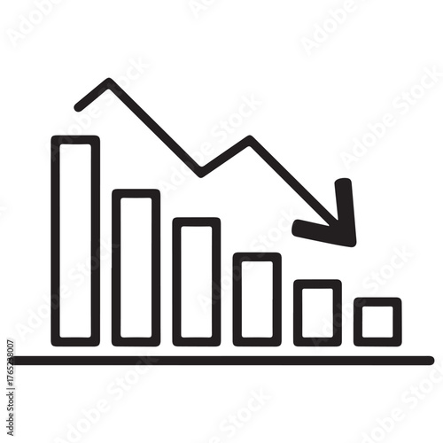 Business graph with arrow icon