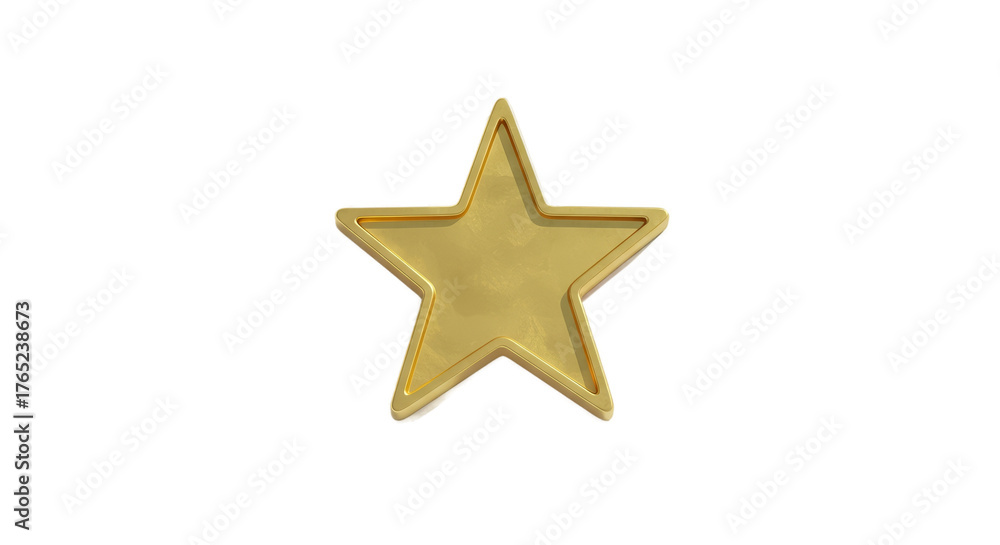 Obraz premium Golden Star With Lights Isolated 3D Realistic Photo