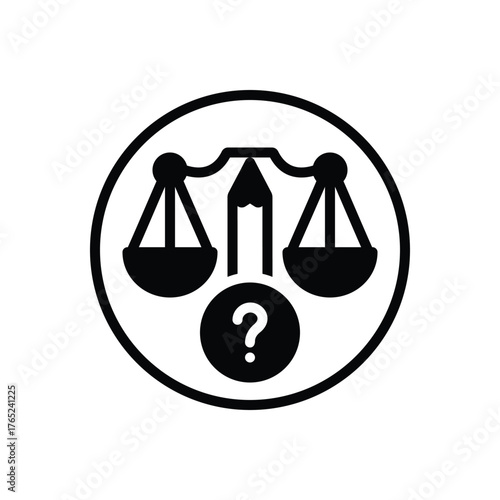 Black solid icon for ethical dilemma