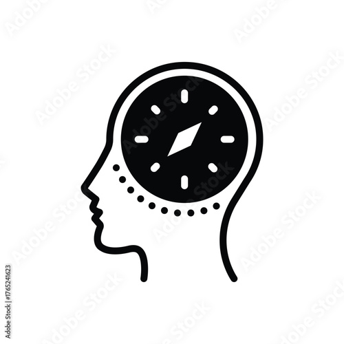 Black solid icon for moral compass