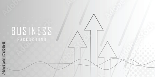 abstract creative investment up arrow business silver gradient background.