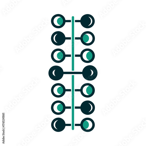 Abstract Timeline Indicator with Circular Nodes a solid rose timeline indicator with circular nodes connected by a thin straight line
