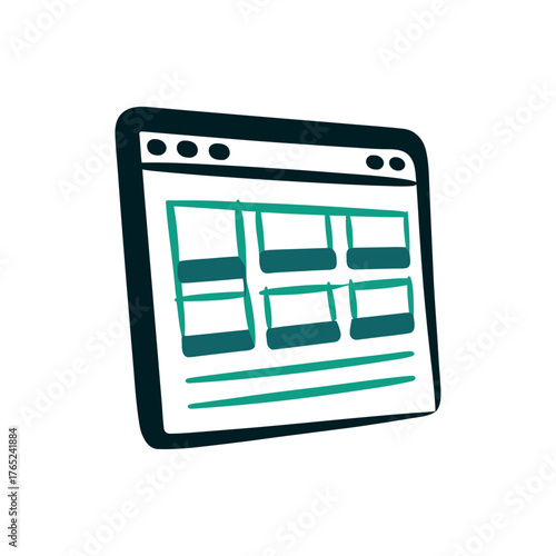 Olive Dashboard Widget with Grid Structure Icon a solid olive dashboard widget as a rounded rectangle with internal grid structure