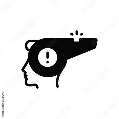 Black solid icon for whistleblower protection