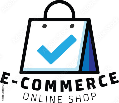 E-business and E-commerce Logo Icon Collection Online Shopping Bag and Store Symbol Vector Illustration for Web, Marketing, and Digital Commerce Design