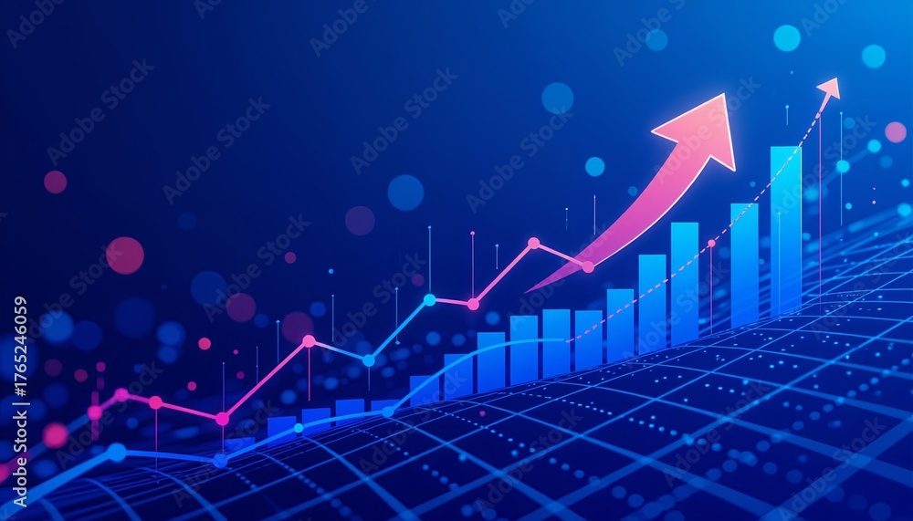 Fototapeta premium A striking visualization of financial growth and business success