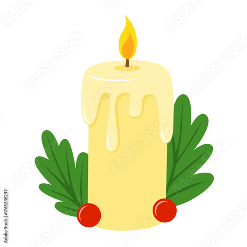 Yellow Christmas candle