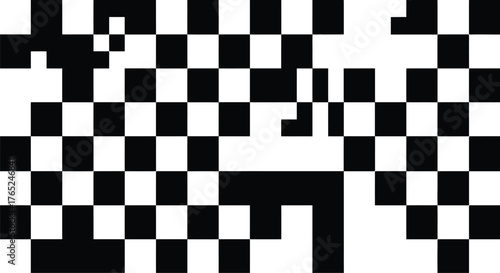 Dispersed background. Disintegration pixel effect illustration. Vector rectangle elements. Disappear transform rectangle texture. Dissolved filled square.