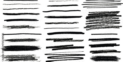 Mega bundle of different ink brush strokes:rectangle,square and round freehand drawings.Ink splatters,grungy painted lines,artistic design elements