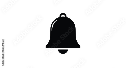 Simple black bell icon silhouette on a white background