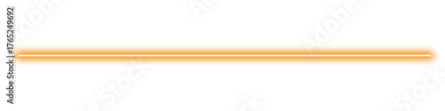 Orange neon light straight line isolated on transparent background. glowing sparkle effect. bright laser stripe for design and decoration. electric energy element