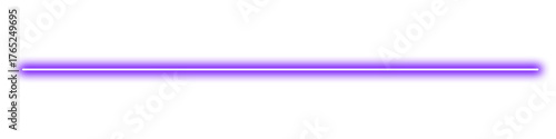 Purple neon light straight line isolated on transparent background. glowing sparkle effect. bright laser stripe for design and decoration. electric energy element