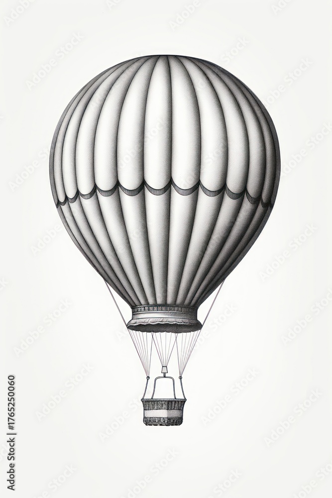 Obraz premium Hot air balloon aircraft vehicle drawing.