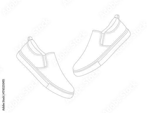 Shoes clipart, outline sport shoes, Shoe sketch, Sneakers vector, Sports wear, Shoes outline illustration, vector drawing. Shoe isolated on white background, vector illustration. Shoe line art.
