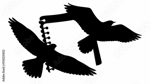 Two eagles soaring dynamically against a bright backdrop, symbolizing freedom and ambition.