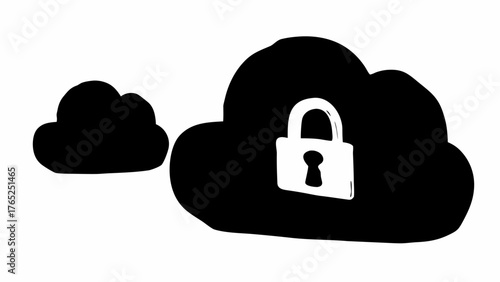 Securing your digital world with a locked cloud icon offering data protection and privacy