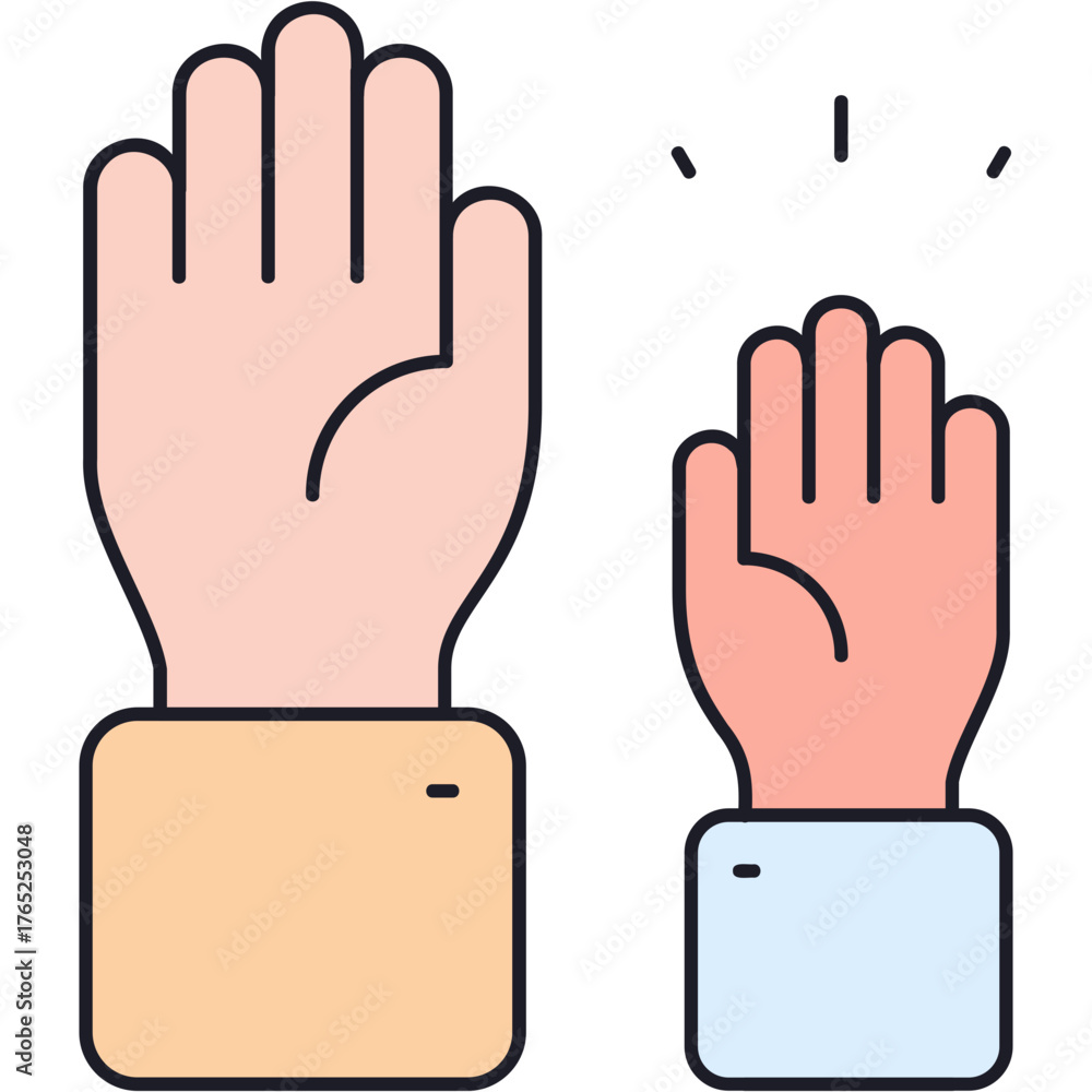 Fototapeta premium Raise Hand Sticker