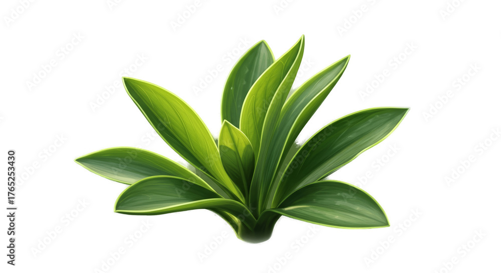 Naklejka premium Lush Green Plant With Glowing Outline on Soft Green Background Realistic Photo